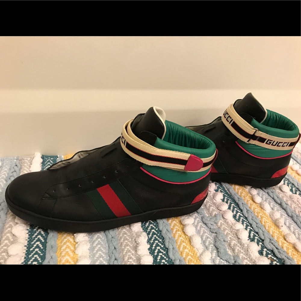 MEN’S ACE GUCCI STRIPE HIGH-TOP SNEAKER